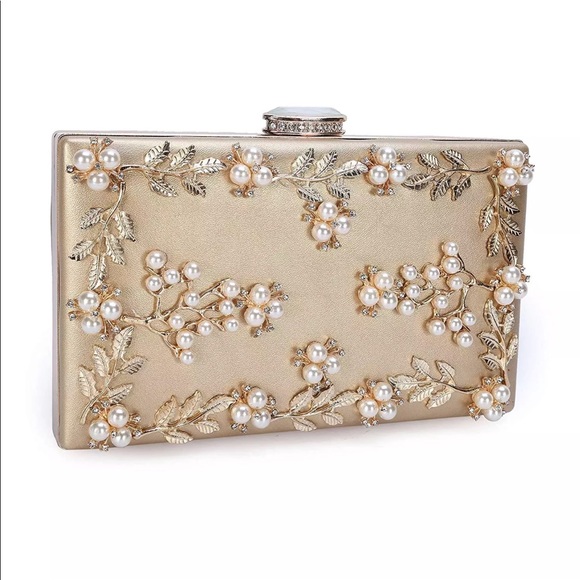 Chichitop pearl beaded evening clutch bridal wedd - Picture 1 of 8